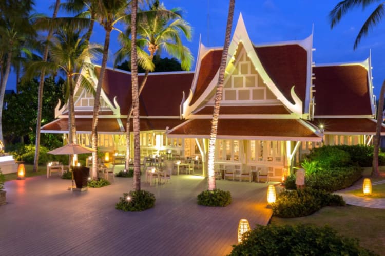 Restaurant exterior evening